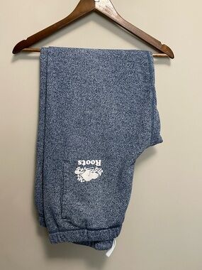 Roots Navy Blue Heathered Sweatpants Men Women Size XL